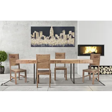 Stół jadalny MUMBAI ALL. 160x90x77 cm - Długość całkowita 240 (Akacja nilotica)